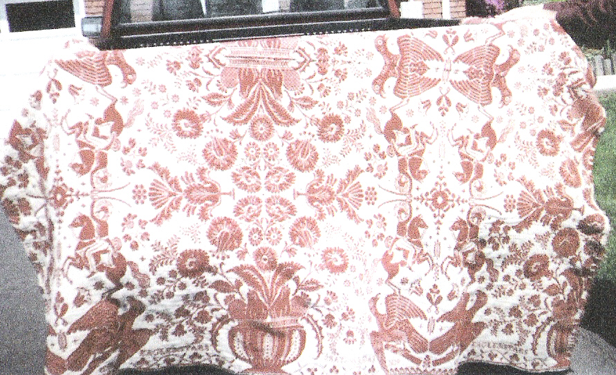 Lester Korns' antique woolen coverlet