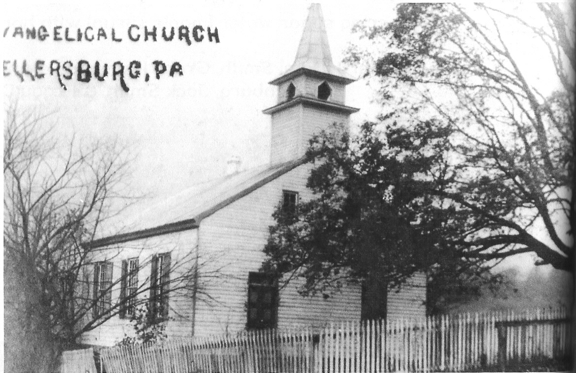 Early photo of the Wellersburg E.U.B. church.