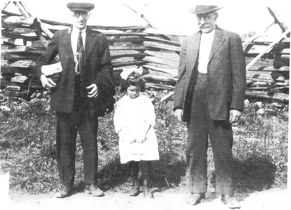 Earl Korns with his daughter and father John Wilson Korns.
