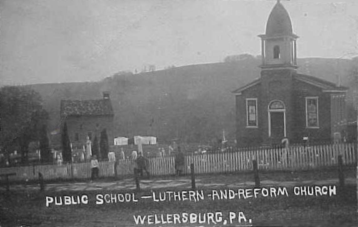 Wellersburg School House and church, Southampton Township, Someset County, PA