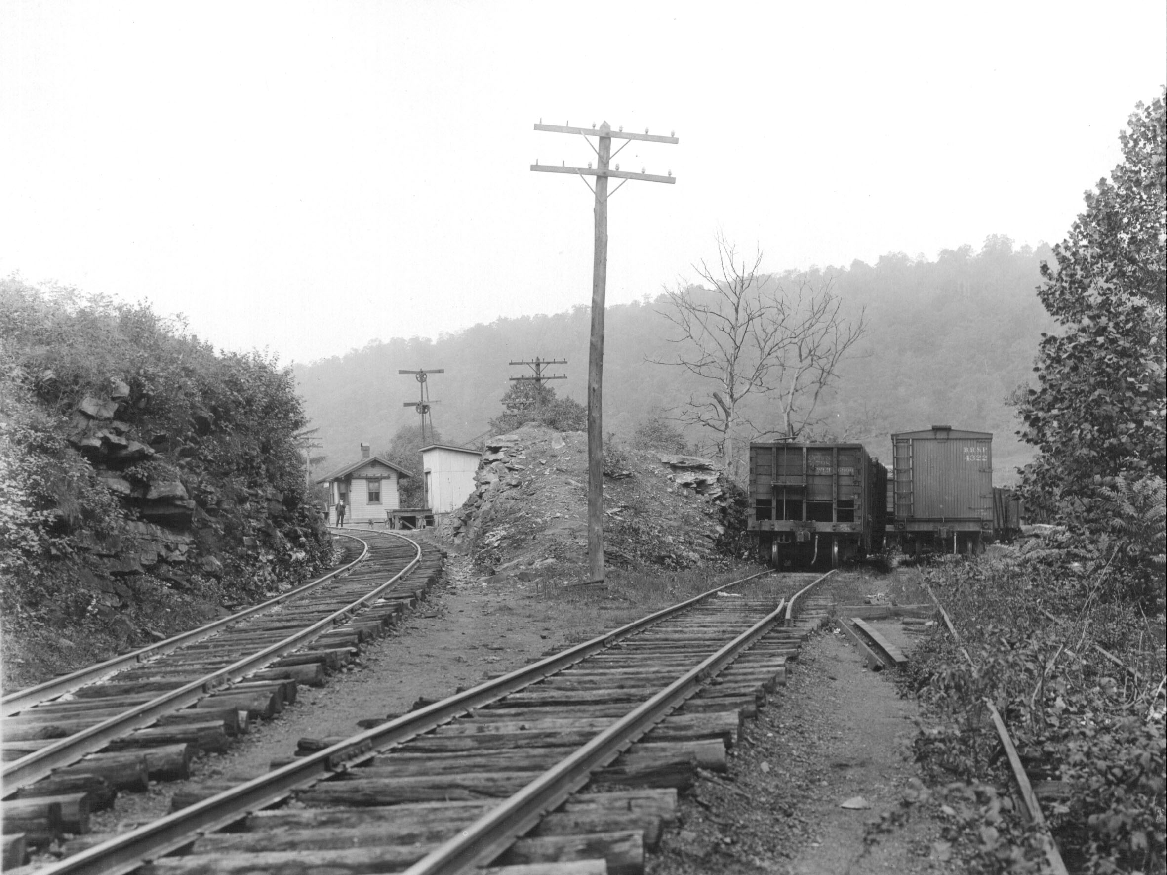  Early photo of Barrelville MD railroad junction.