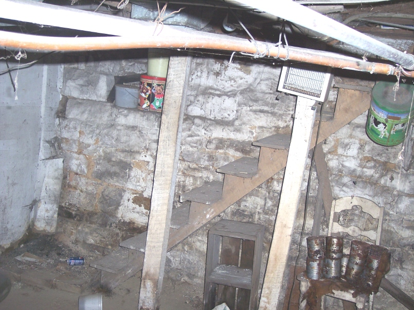 West basement stairs, Korns farmhouse, Southampton Township, Somerset County.