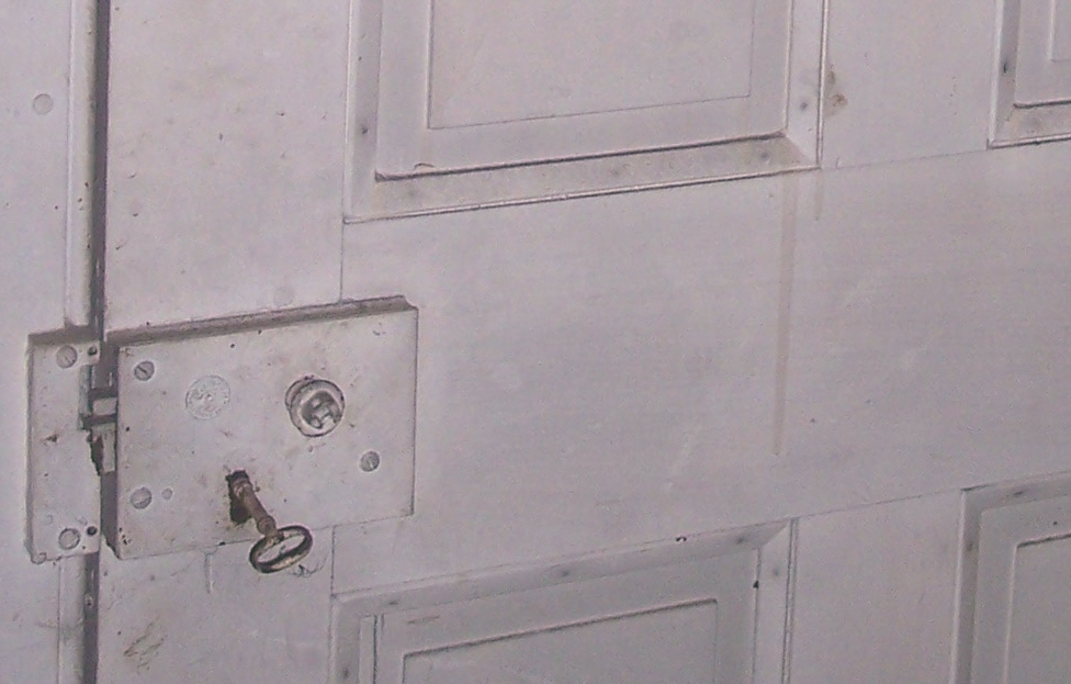 Close-up view of a post-1830 door in the Korns farmhouse, Southampton Township, Somerset County.