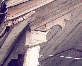 Corner post decoration on the Korns Somerset County farmhouse.