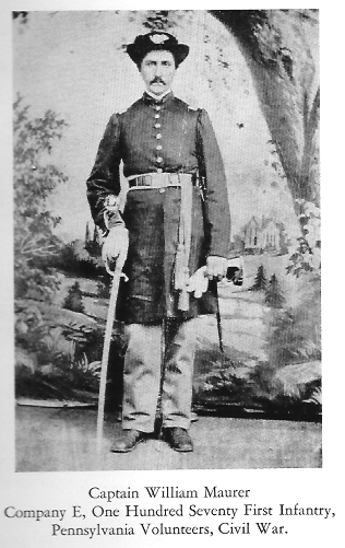 Captain William Maurer, posing in Civil War uniform.
