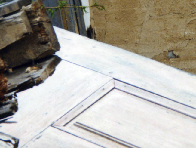 Door panel detail, door into addition.