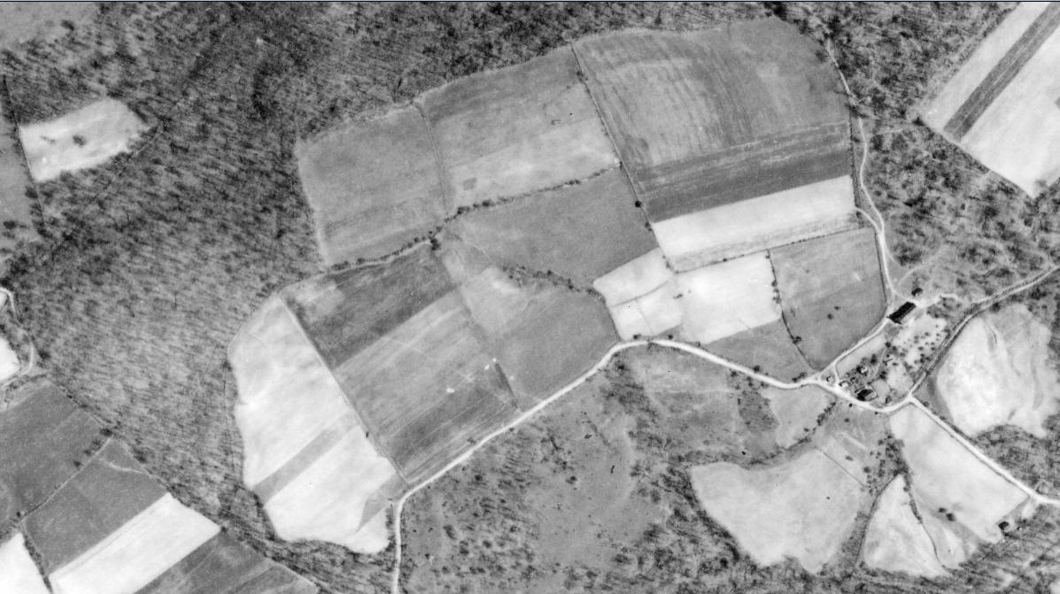 1939 aerial photo of a Somerset County PA family Korns farm.