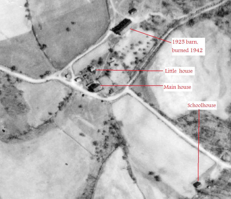 1939 aerial photo of a Somerset County PA family Korns farm.