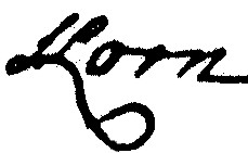 The Korn name from the signature of the immigrant ancestor Carl Korn.