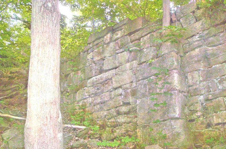 2009 photo of a foundation at the Wellersburg Iron Furnace
