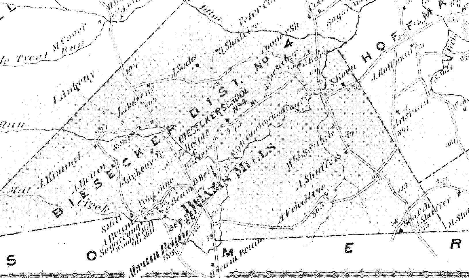 Map of Alexander & Simon Korn farms, Jenner Township, Somerset County, PA.