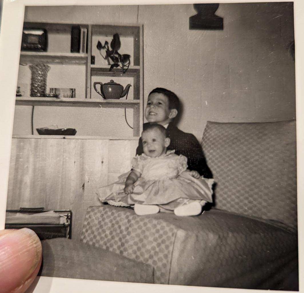 Lannie and Dana in basement living room.