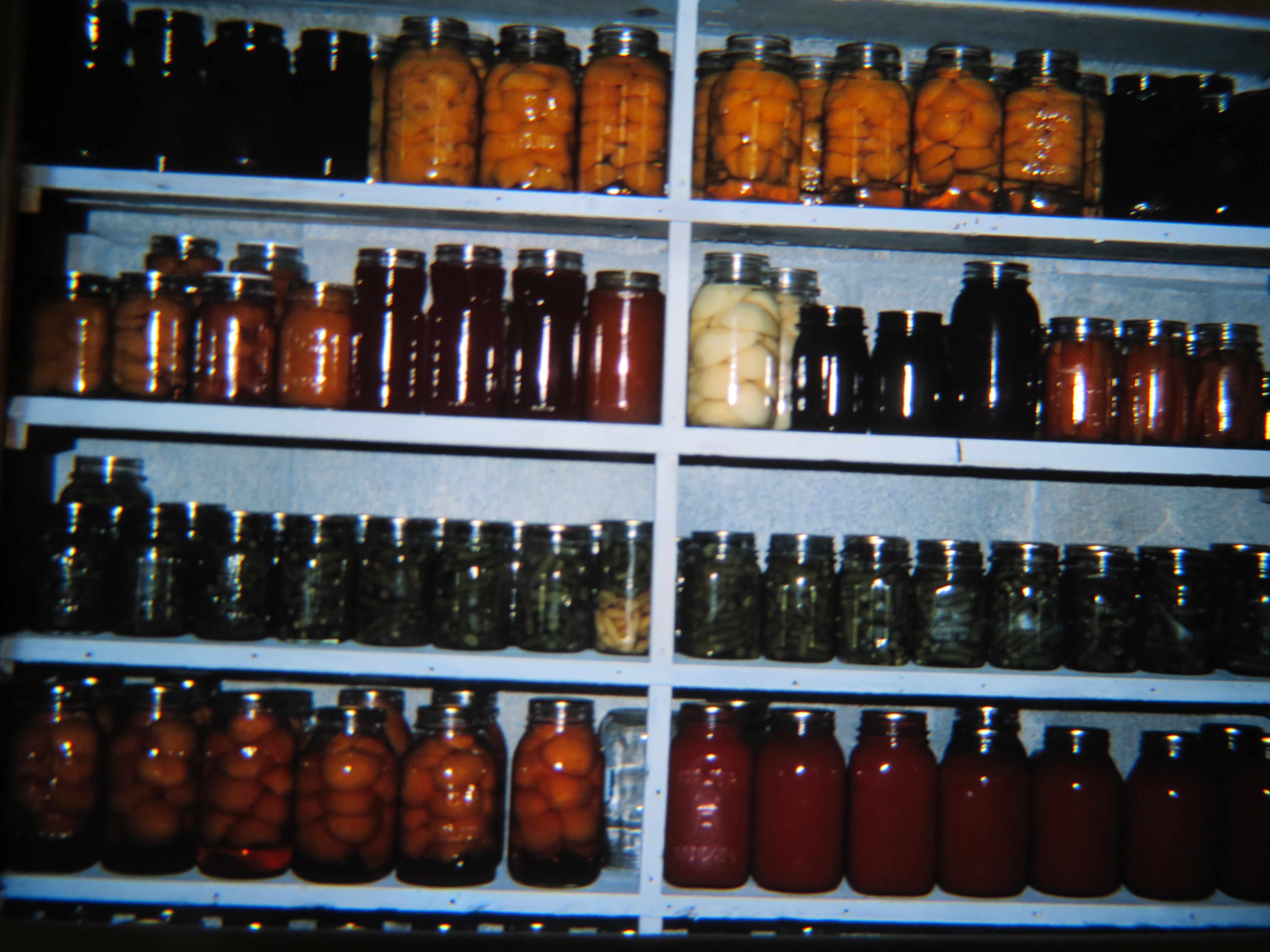 Canning shelf of Roy & Estalene (Korns) Dietle