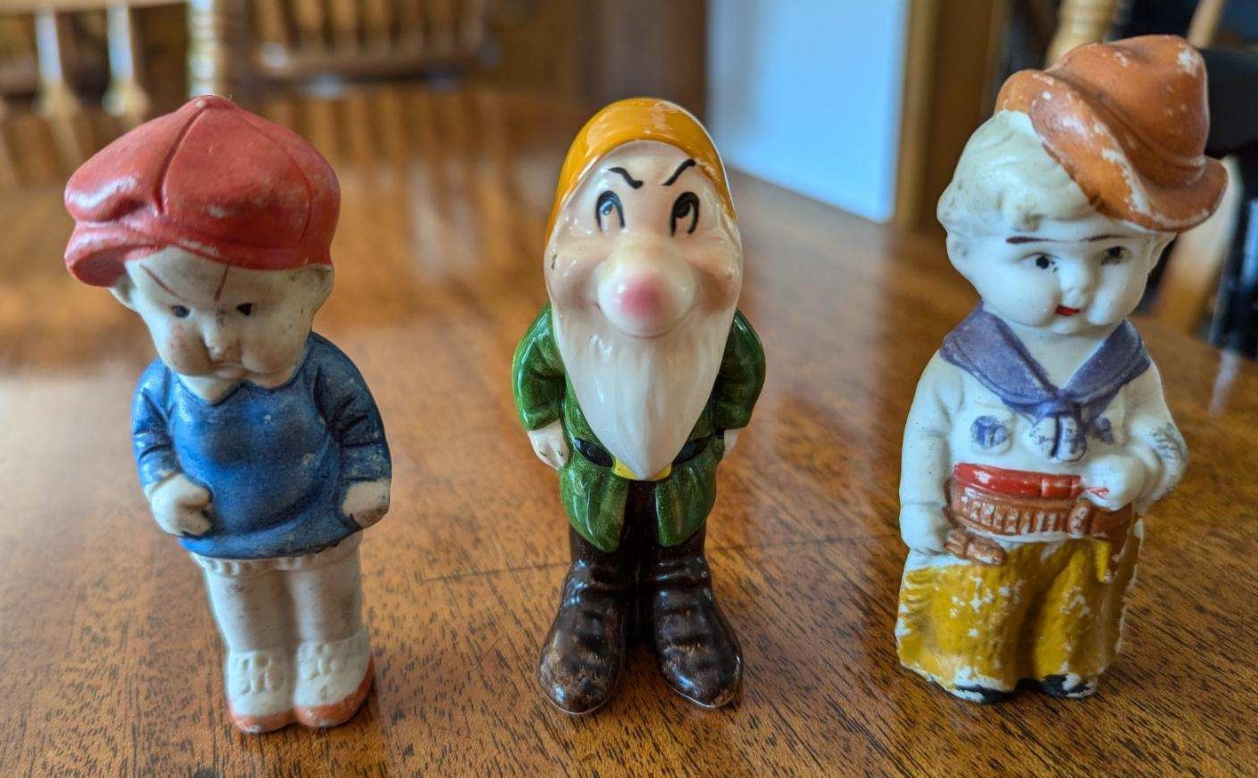 Front of figurines.