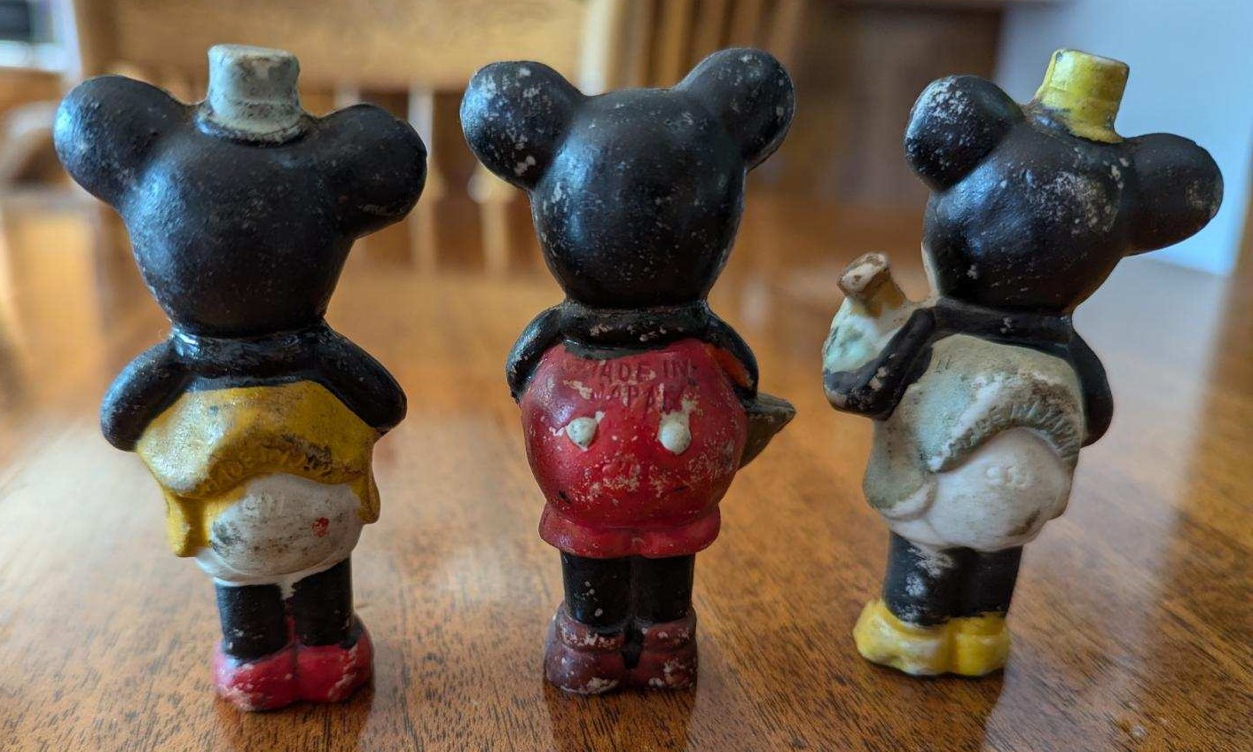 Rear of Micky figurines.