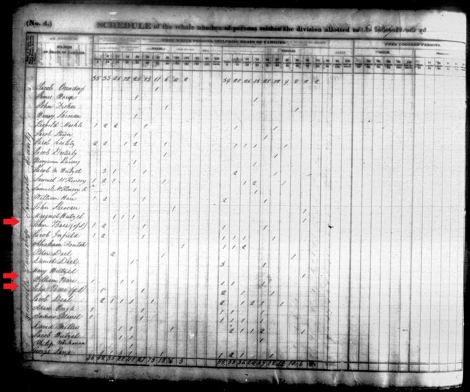 1840 census of Greenville Township, Somerset County, Pennsylvania