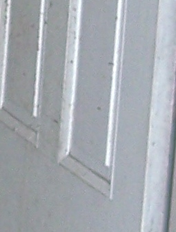 Door panel on hallway door.