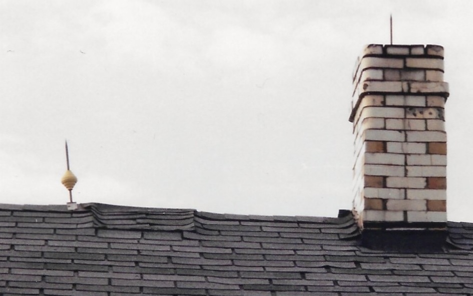 Glazed brick chimney on the Korns Somerset County farmhouse.