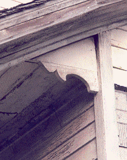 Porch roof decoration on the Korns Somerset County farmhouse.