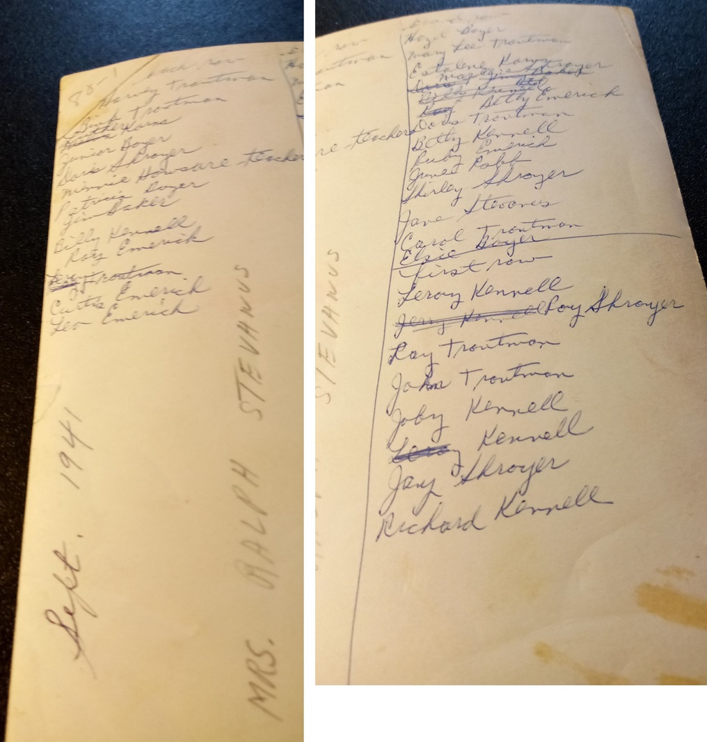 Names of Korns School attendees.