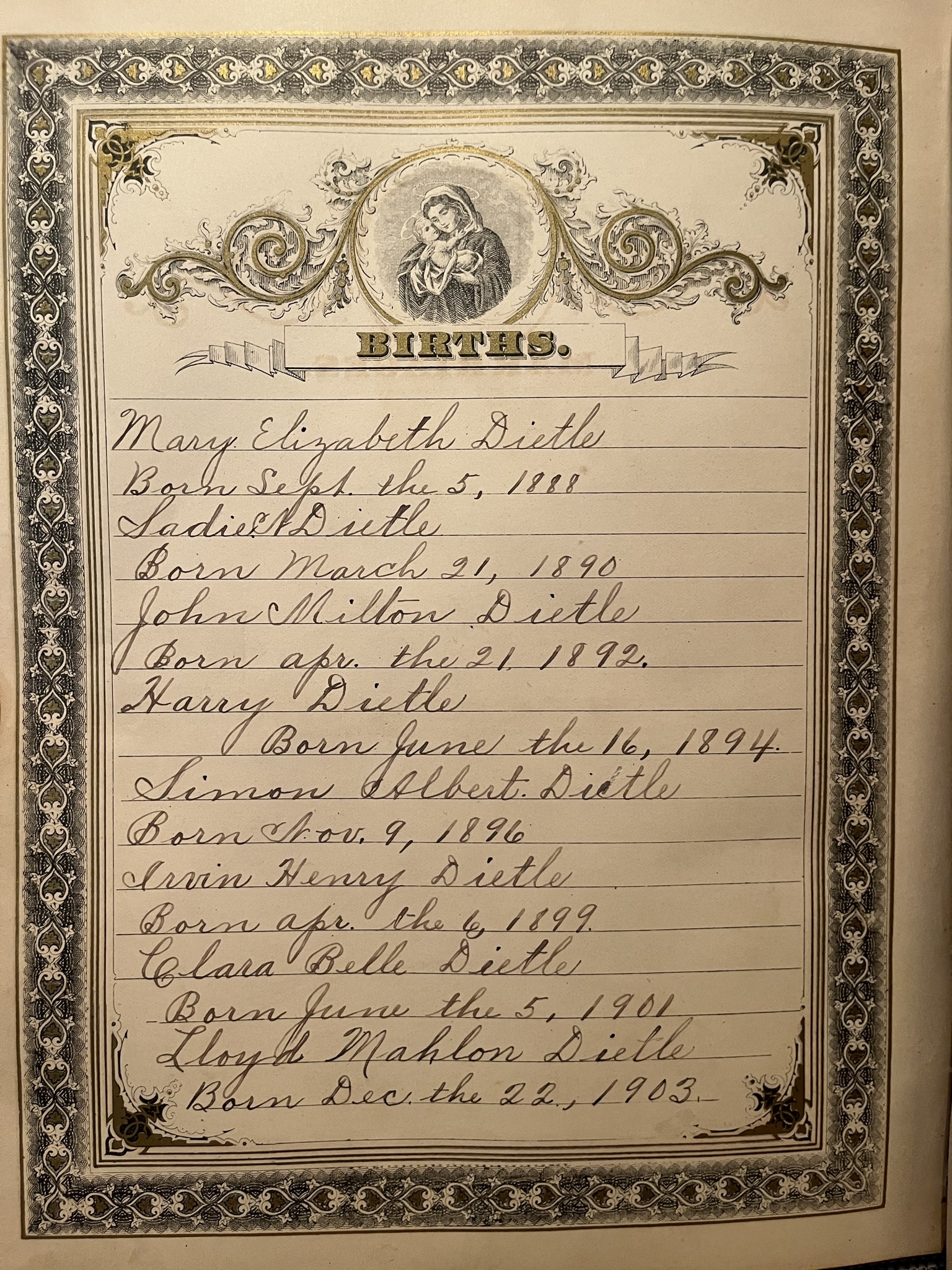 Dietle birth records.