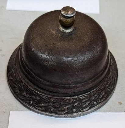 Irvin Dietle's desk bell that he used at the Wittenburg school.