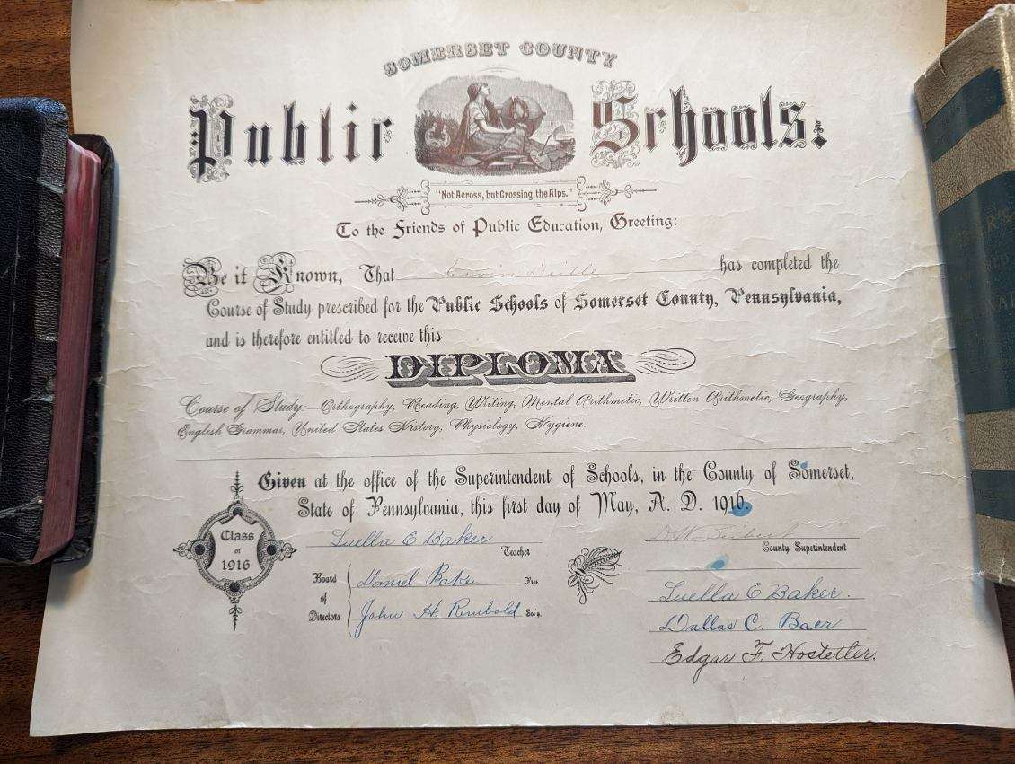 Irvin Dietle diploma