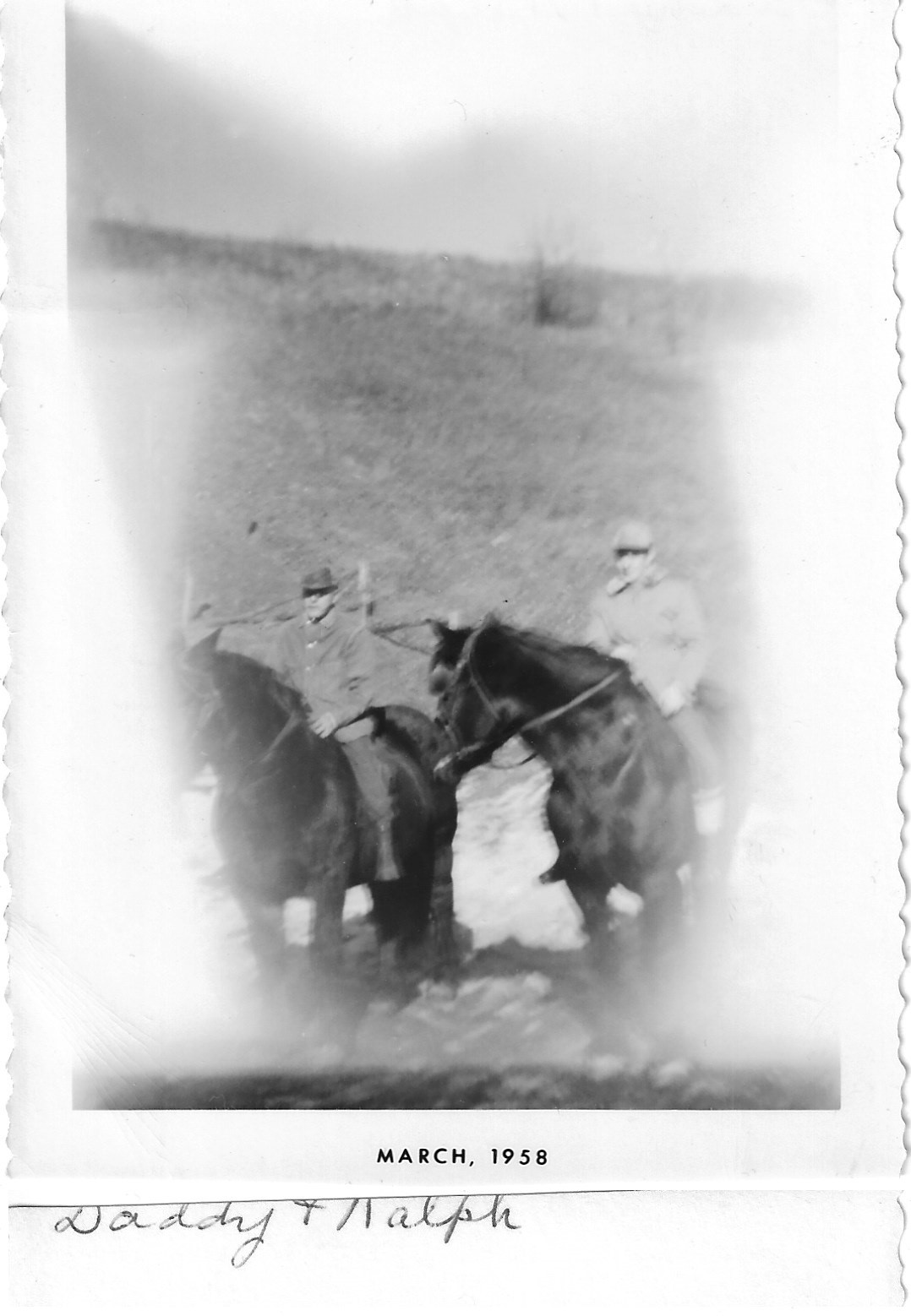Irvin H. Dietle riding horseback with son Ralph.