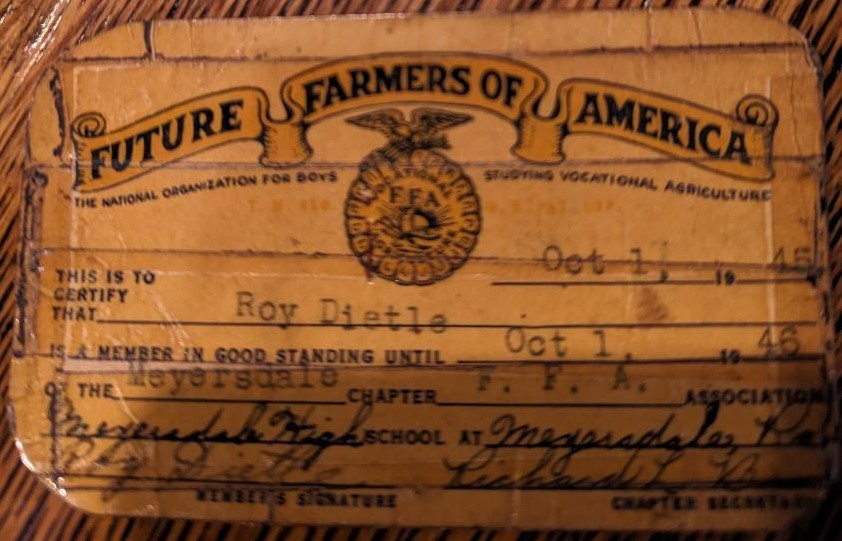 Front of FFA card.