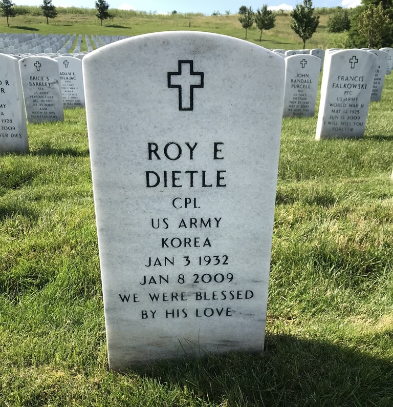 Roy Dietle side of the tombstone.