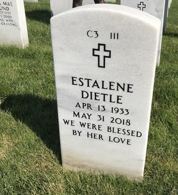 Estalene Dietle side of the tombstone.