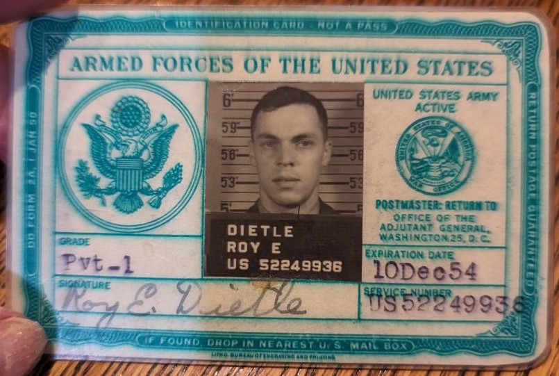 Front of Army card.