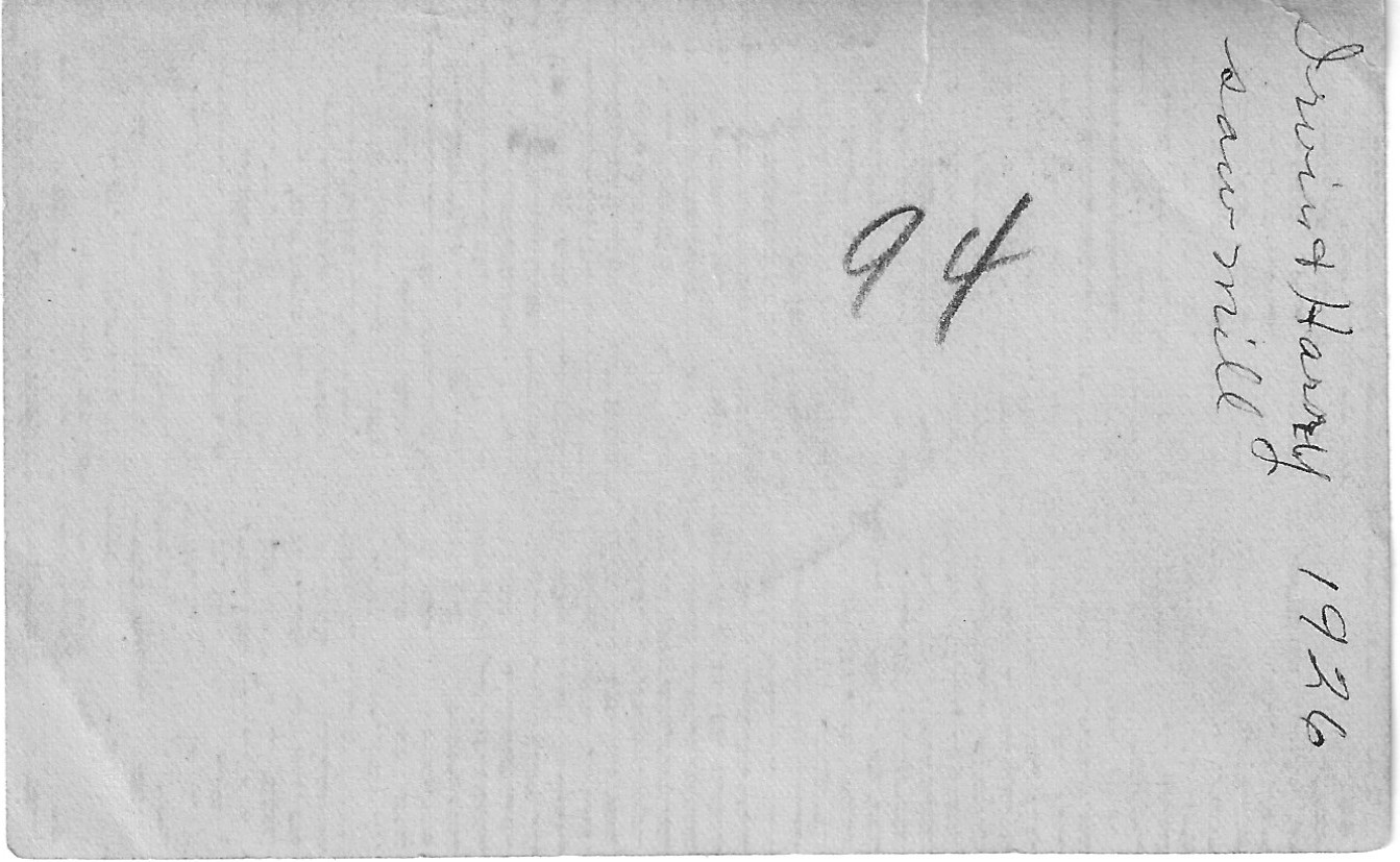 Inscription on the back of the above photo of Dietle brothers on the sawmill