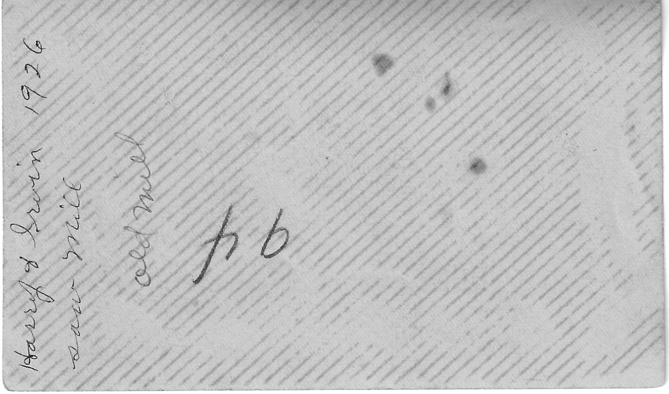 inscription on the back of the photo of Dietle brothers sawmill.