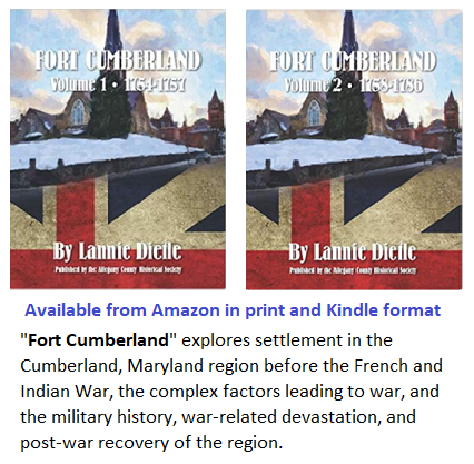 advertisement showing Emmanuel Episcopal Church on the cover of the 'Fort Cumberland' books.