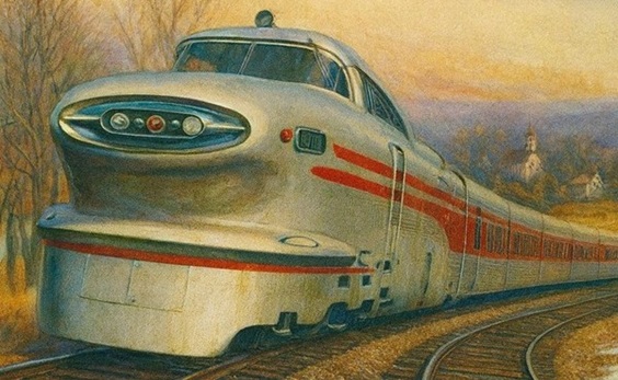 Banner for the 'Pennsy Aerotrain' bluegrass train song lyrics page.