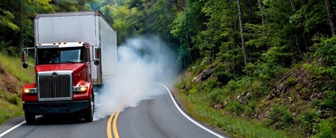 The runaway truck image for the 'Runaway' bluegrass lyrics page.