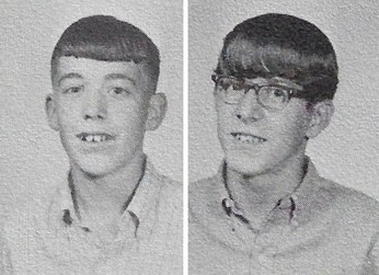 1968 school photos of David Furey and Lannie Dietle.