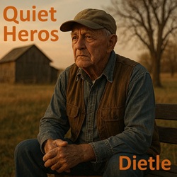Cover artwork for the original combat veteran-related Pennsylvania Folk song 'Quiet Heros' by Lannie Dietle, which was inspired by the stories of some of the veterans he has known.