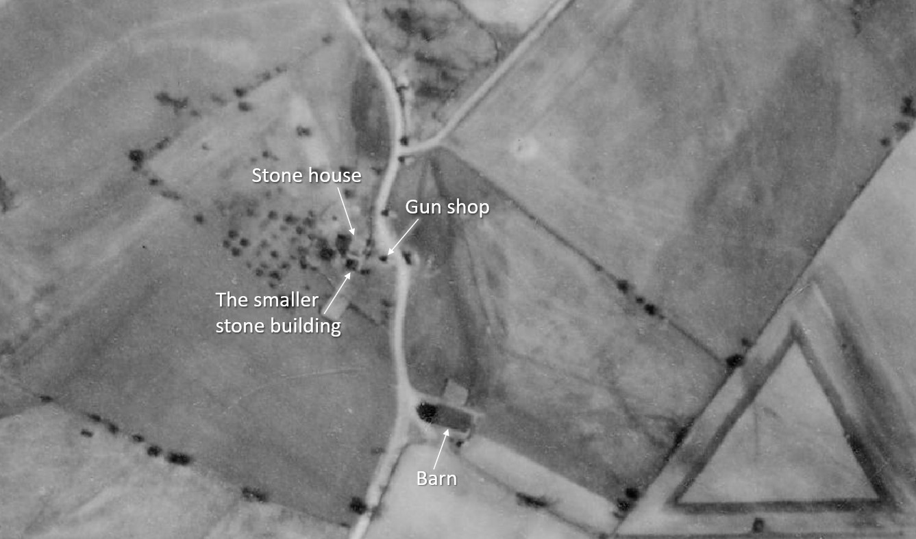 Aerial photo of the Lepley farmstead.
