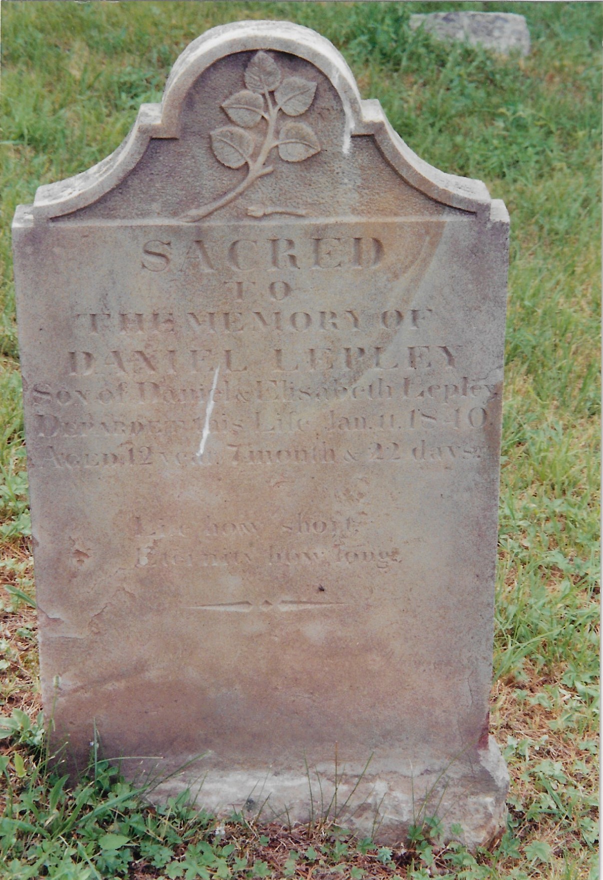 Tombstone of Daniel Lepley