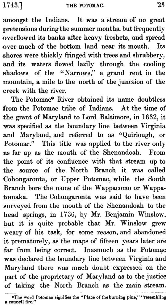 Page 23 from Lowdermilk's history of Cumberland.
