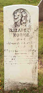 Elizabeth Korns Tombstone