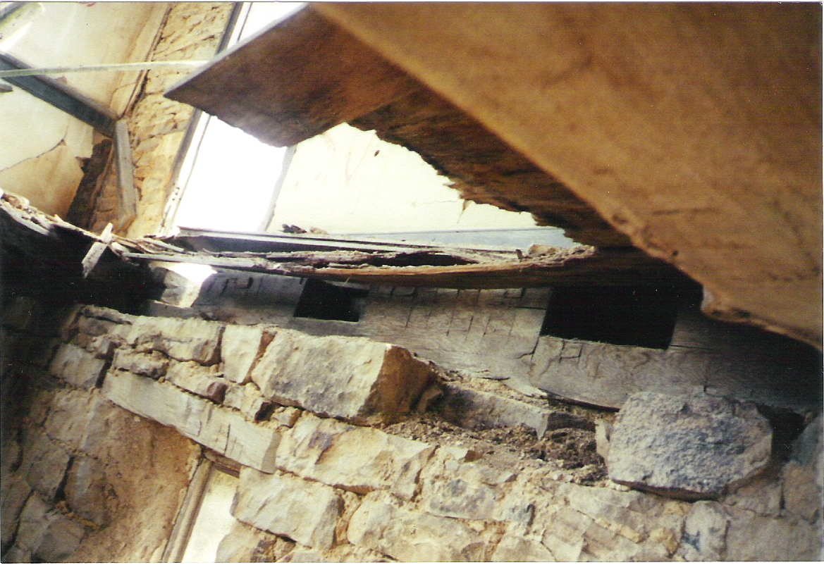 Hand-hewn beam in the house on the Michael Korns, Sr. family farm, Southampton Township, Somerset County, Pennsylvania.