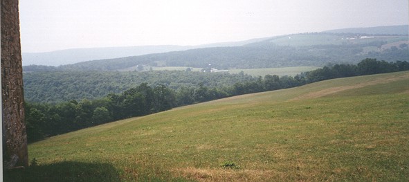 View from the barn of the Michael Korns, Sr. Somerset County PA homestead.