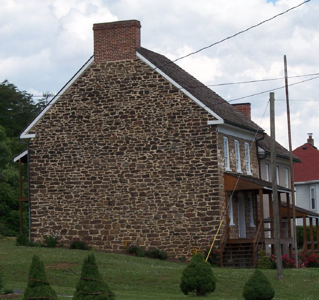 photograph of Michael Cresap's stone house at Oldtown, Maryland. 