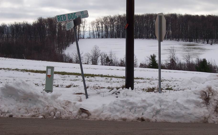 This photo shows where an abandoned portion of the Turkey Foot Road joined the Greenville Road 