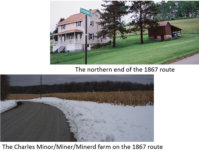 The end of a modern portion of the Turkey Foot Road that is still called the Turkeyfoot Road today. 