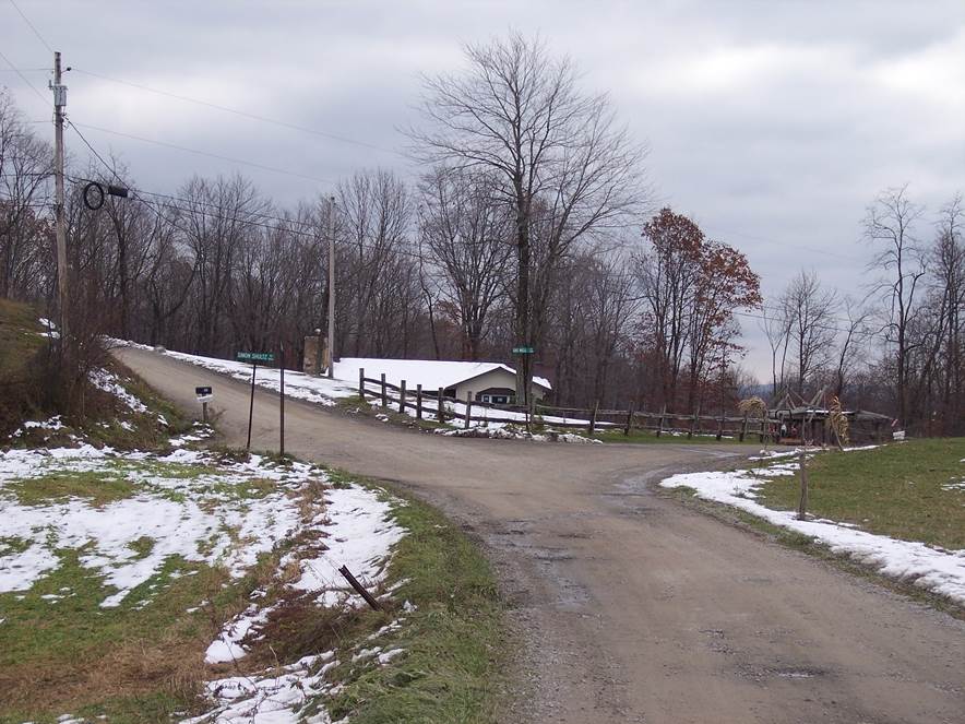 The Turkey Foot Road on Cornelius Woodruff's 1788 farm. 