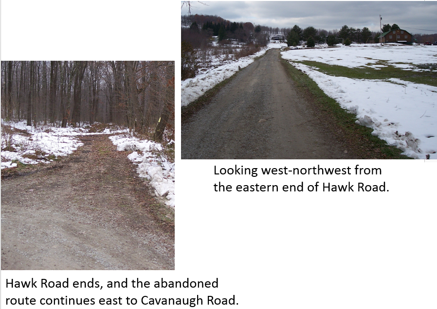 Pictures taken from the eastern end of Hawk Road, which is the Turkey Foot Road. 